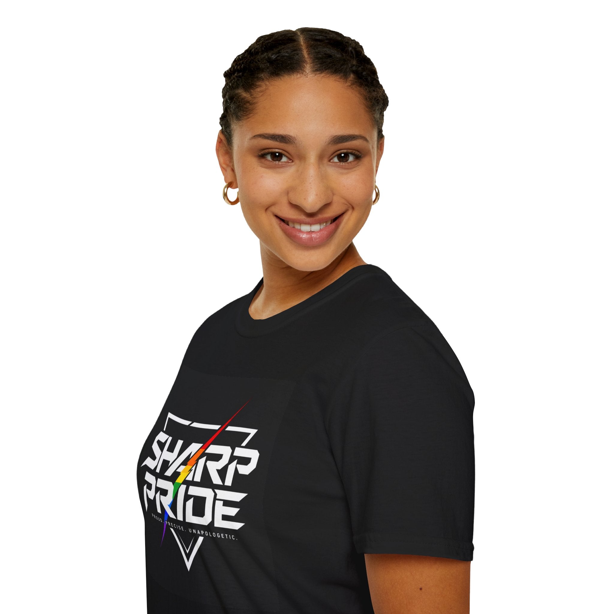 Sharp Pride T-Shirt Rainbow Lightning – Rückseite – 161.sharp