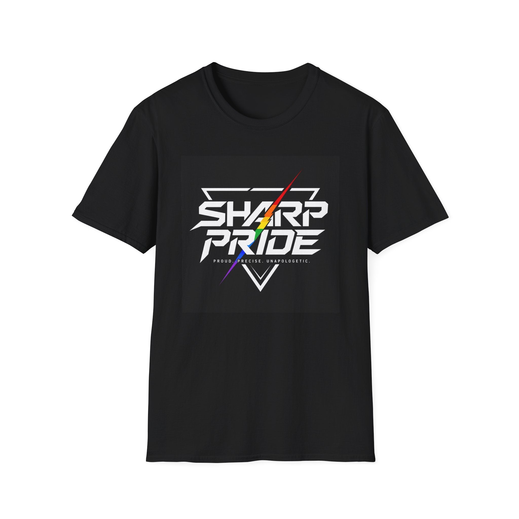 Sharp Pride T-Shirt Rainbow Lightning – Größenlabel – 161.sharp
