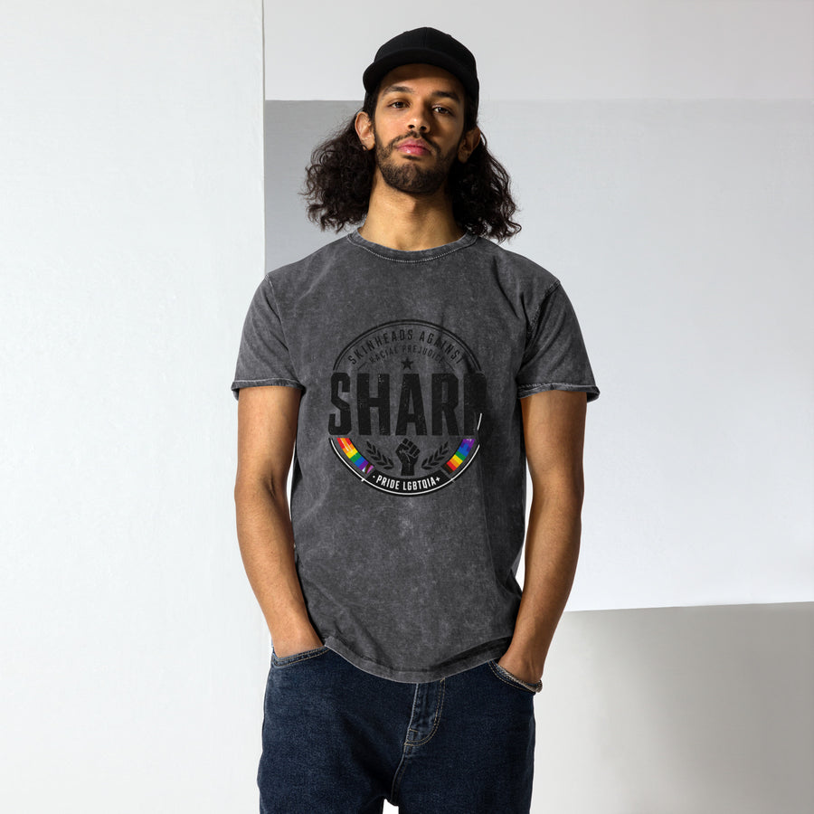 Denim-T-Shirt SHARP Pride Statement – Vorderseite – 161.sharp